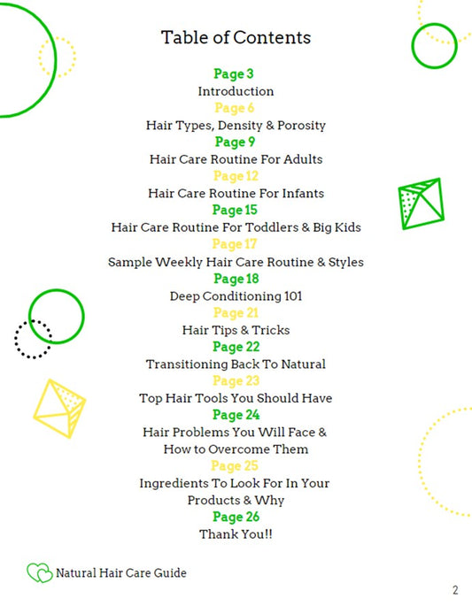 Natural Hair Care Guide For Kids and Adults Ebook